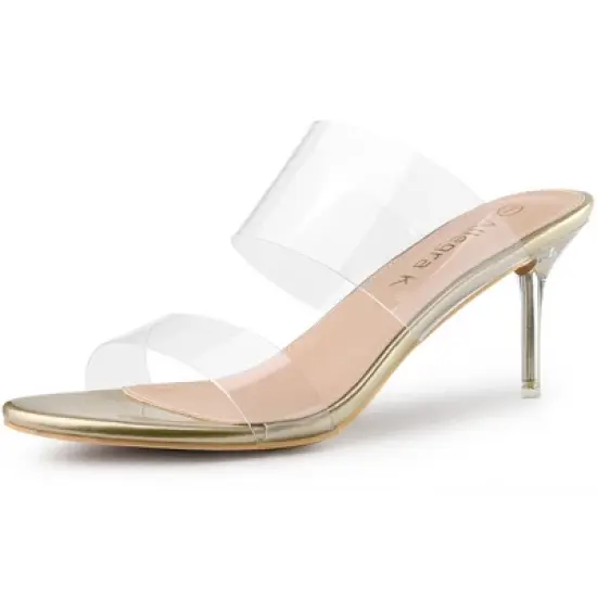 Allegra K Women's Clear Slide Stiletto Heels Sandals image {16}