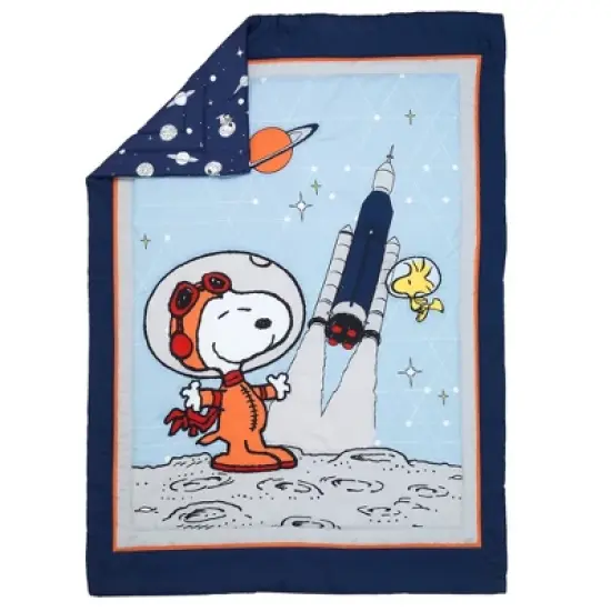 Bedtime Originals Astronaut Snoopy 5-Piece Navy/Blue Space Toddler Bedding Set image {2}