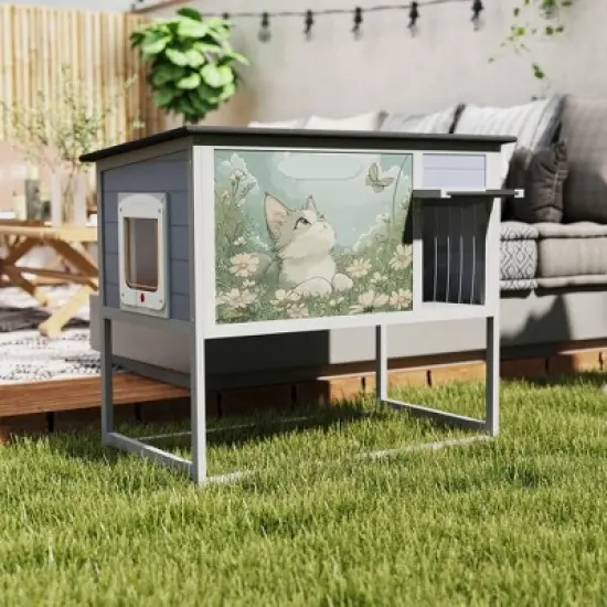 Wood  Outdoor Cat House image {8}