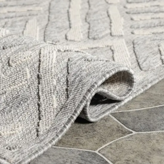 Contemporary Geometric Abstract Indoor Outdoor Area Rug by Blue Nile Mills image {5}