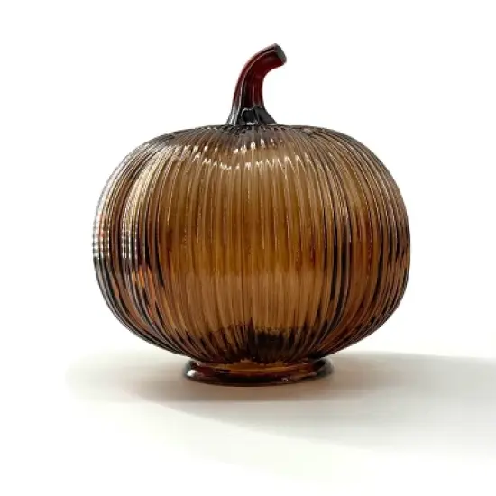 Glass LED Pumpkins Brown - Bullseye's Playground&trade; image {3}