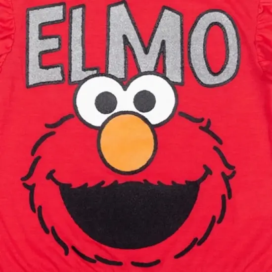 Sesame Street Elmo Girls T-Shirt and French Terry Shorts Outfit Set Toddler image {4}