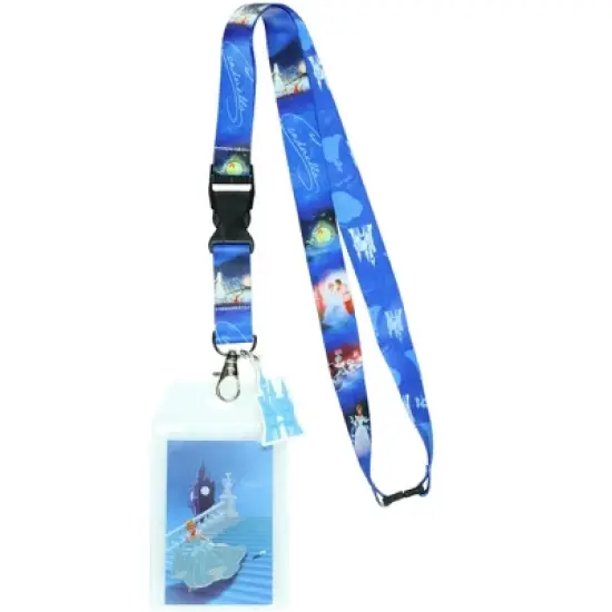 Disney Princess Cinderella Breakaway Lanyard ID Badge Holder 2" Rubber Charm image {5}