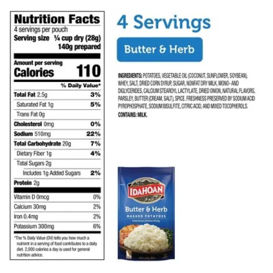 Idahoan Gluten Free Butter & Herb Mashed Potatoes - 4oz image {3}