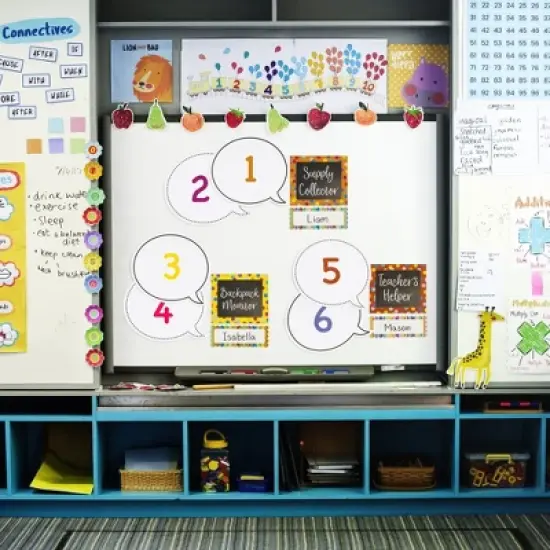 Juvale 48 Pack Dry Erase Speech Bubble Cutouts for Bulletin Boards, Classroom Teaching Supplies, 2 Designs Solid and Dotted Outline, 9 x 8 In image {2}