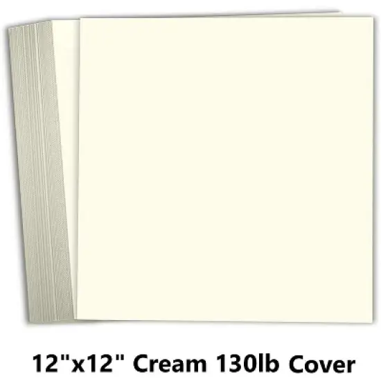Hamilco Card Stock Scrapbook Paper 12x12 Cream Colored Cardstock Heavyweight 130lb Cover &ndash; 25 Pack image {1}