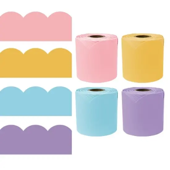 Carson Dellosa Education 65' Spring Pastel 4 Pack Rolled Bulletin Board Border Set (4 rolled borders) image {5}