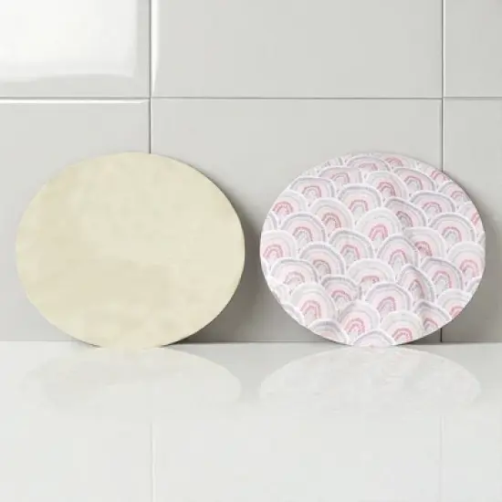 Spa Essentials 2-Pack Shower Caps &ndash; Reversible Waterproof Caps with Stylish Patterns & Solid Colors &ndash; Hair Protection image {3}