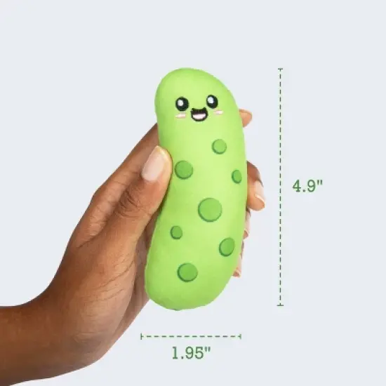 What Do You Meme? Emotional Support Pickles Stuffed Animal: Novelty Polyester Plush Toy, Food-Themed, 5"x6" image {8}