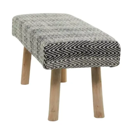 Bohemian Wood Cotton Upholstered Bench - Olivia & May image {6}