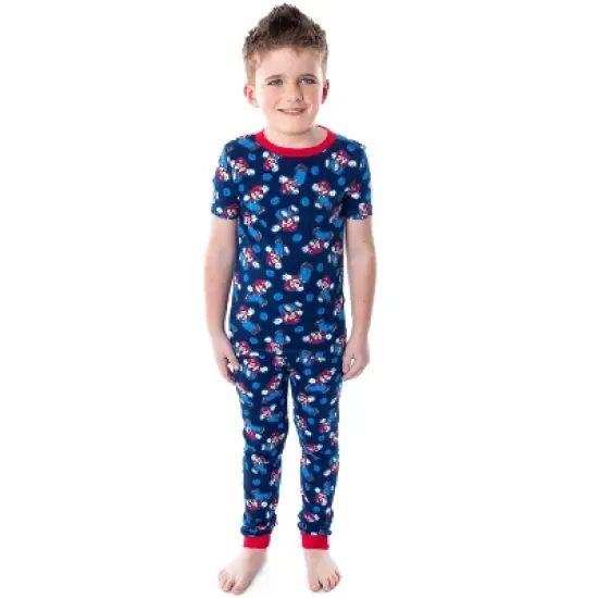 Super Mario Bros. Boys' Video Game Shirt Pants and Shorts 4 PC Pajama Set image {5}