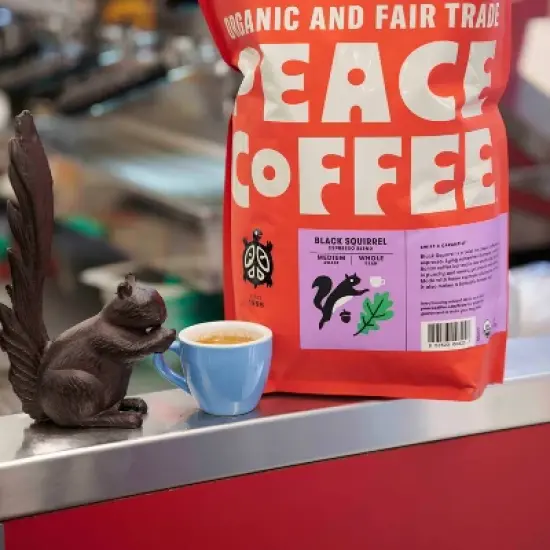 Peace Coffee Black Squirrel Espresso Blend Medium Roast Whole Bean Coffee - 5lbs image {2}