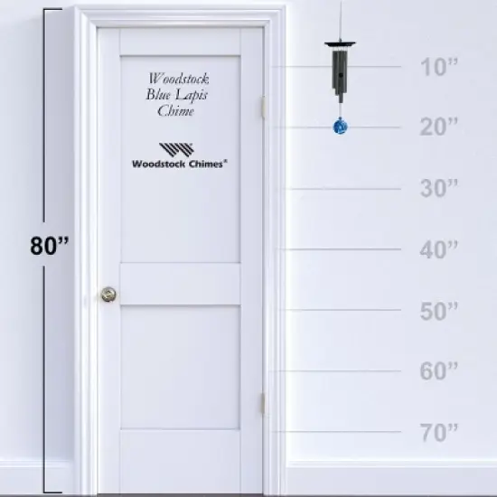 Woodstock Wind Chimes For Outside, Garden D&eacute;cor, Outdoor & Patio D&eacute;cor, Woodstock Blue Lapis Chime Black Wind Chimes image {3}
