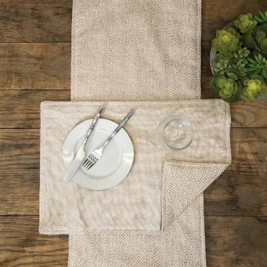 C&F Home Diamond Dune 100% Cotton Reversible Placemats Set of 6, 14" x 20" image {1}