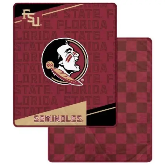 NCAA Florida State Seminoles Diagonal Ghost Checker Double Sided Blanket image {3}