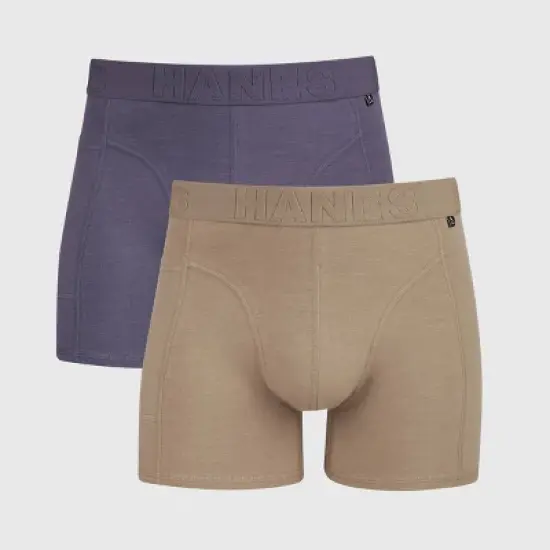 Hanes Premium Men's Explorer Trunks 2pk - Purple/Khaki image {7}