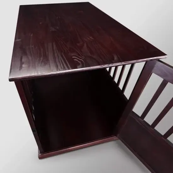 Casual Home Medium Wooden Indoor Pet Crate Dog House Kennel End Table Night Stand Furniture with Lockable Latch, Pets Under 25 Pounds, Espresso image {3}