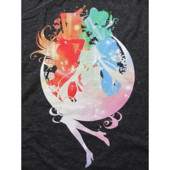 Sailor Moon Crystal Character Orb Crew Neck Short Sleeve Black Heather Women's Night Shirt image {1}