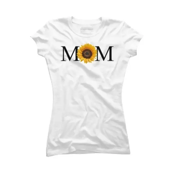 Junior's Design By Humans Mother's Day Sunflower Mom By FridayFusion T-Shirt image {3}