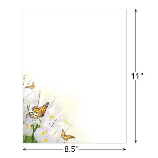 Great Papers Spring Blossom Butterfly Everyday Letterhead Multicolored 50 Sheets/Pack (2025004) image {4}