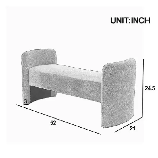 Donna 52" Large Storage Ottoman Upholstered Teddy Bench With Solid wood legs-Maison Boucle image {7}