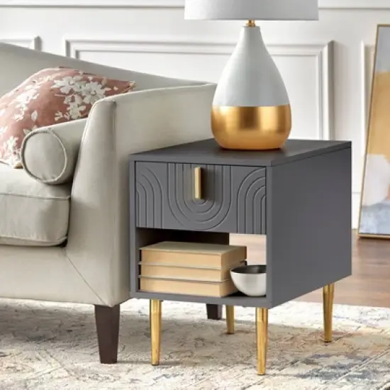 Tabaria Contemporary End Table with Drawer - Lifestorey image {1}
