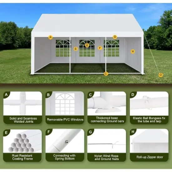 Outdoor Heavy Duty Party Tent, Heavy Duty Outdoor Wedding Tent with Large Roof image {3}