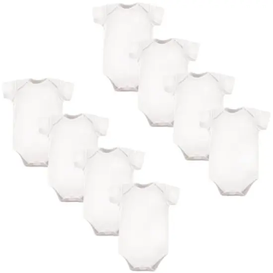 Luvable Friends Cotton Bodysuits 8Pk, White image {4}