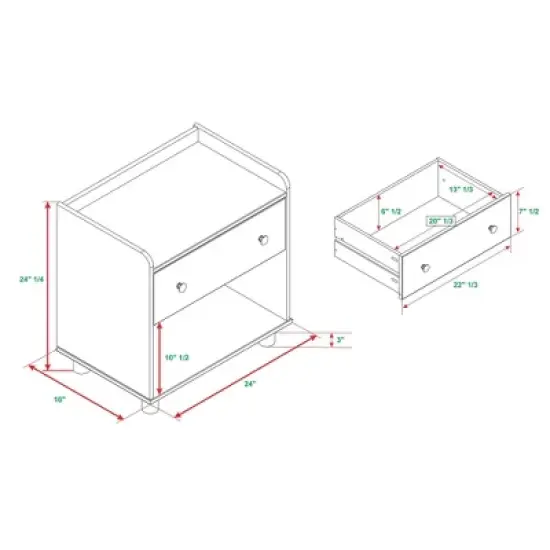 Set of 2 Katie Transitional Tray Top 1 Drawer Solid Wood Nightstands Caramel - Saracina Home image {9}