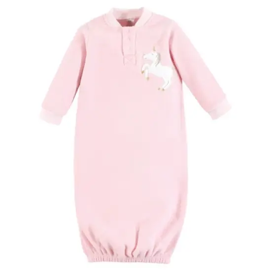 Yoga Sprout Infant Girl Fleece Gown 3pk, Unicorn, 0-6 Months image {2}
