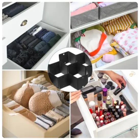 Unique Bargains Adjustable DIY Space Saving Drawer Desk Organizers 4 Pcs image {5}