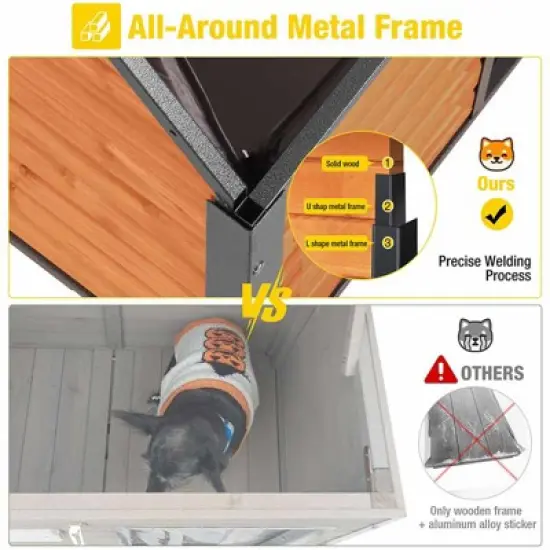 Aivituvin Wooden Insulated Dog House| Weatherproof, Spacious for Small to Large Dogs-AIR7010-IN image {2}