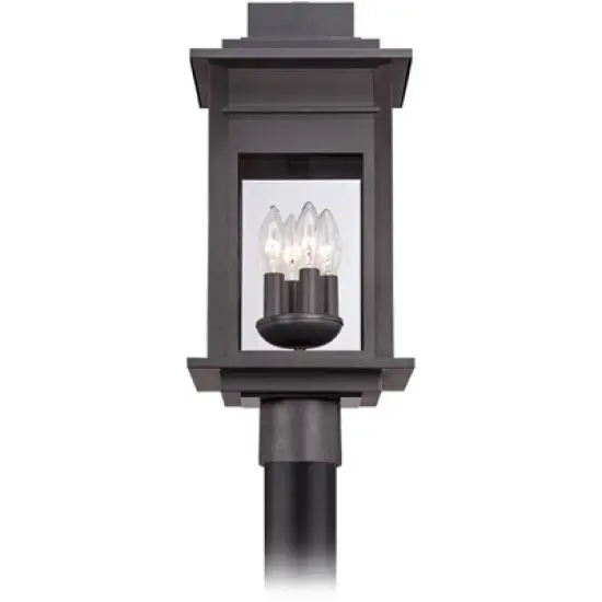 Franklin Iron Works Outdoor Post Light Fixture Black Specked Gray 19 1/2" Clear Glass for Exterior Garden Yard Patio Driveway image {2}