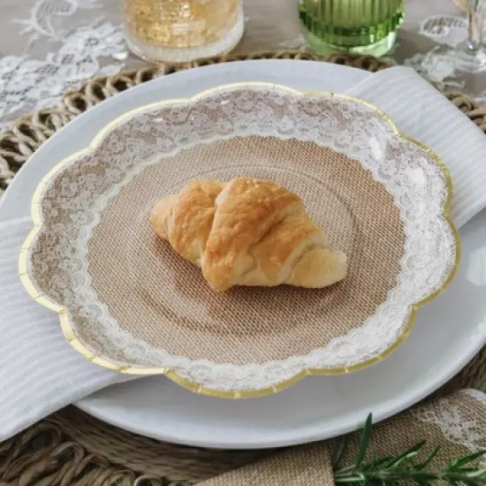 Kate Aspen 62 pcs Burlap and Lace Tableware Set image {2}