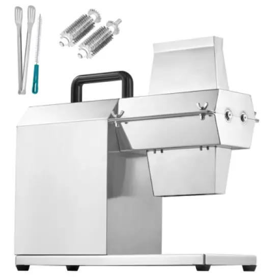 VEVOR Commercial Meat Tenderizer, Heavy Duty Stainless Steel Kitchen Tool with Handle, Meat Tong, and Cleaning Brush, 450W Electric Meat Tenderizer image {8}