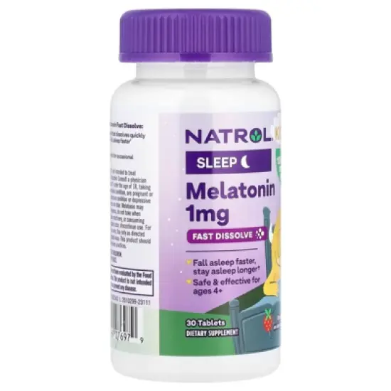 Natrol Kids, Melatonin, Ages 4+, Strawberry, 30 Tablets image {3}