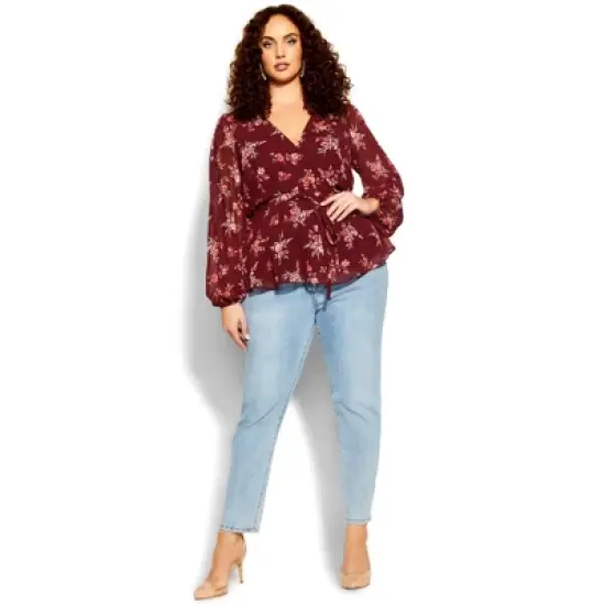 Women's Plus Size Arianna Top - port | CITY CHIC image {9}