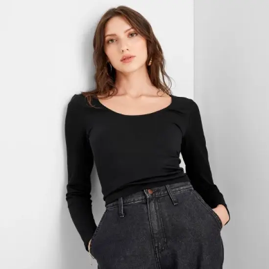 Women's Long Sleeve Slim Fit Reversible Seamless T-Shirt - A New Day&trade; image {3}