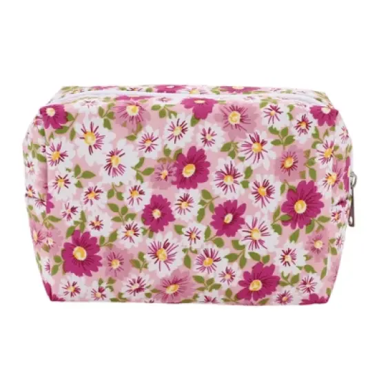 Unique Bargains Women's Flower Octagonal Travel Cosmetic Bag 1 Pc image {7}