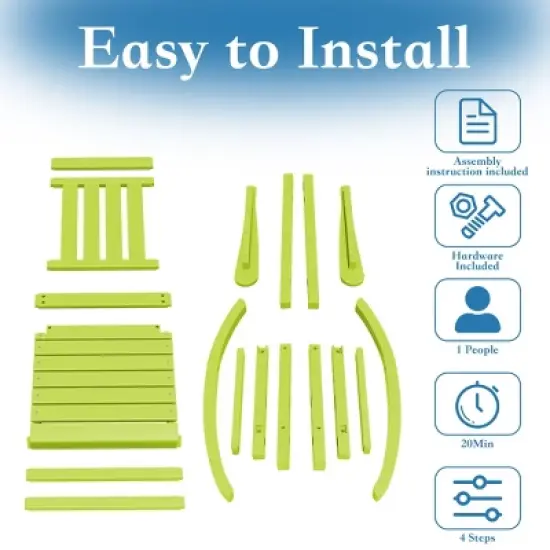 Hyleory HDPE Modern Resin Outdoor Rocking Chair, Patio Adirondack Chair for All Seasons image {5}