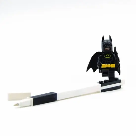 LEGO Gel Pen Black Ink Super Heroes Batman with Bonus Keychain Light image {3}