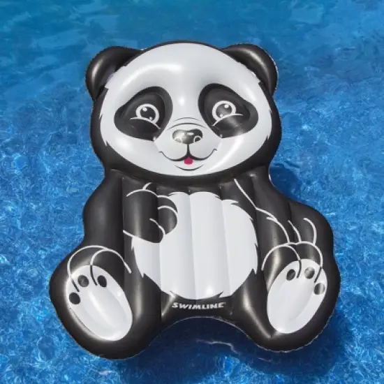 Swimline 71" Inflatable Panda 1-Person Swimming Pool Float - Black/White image {1}