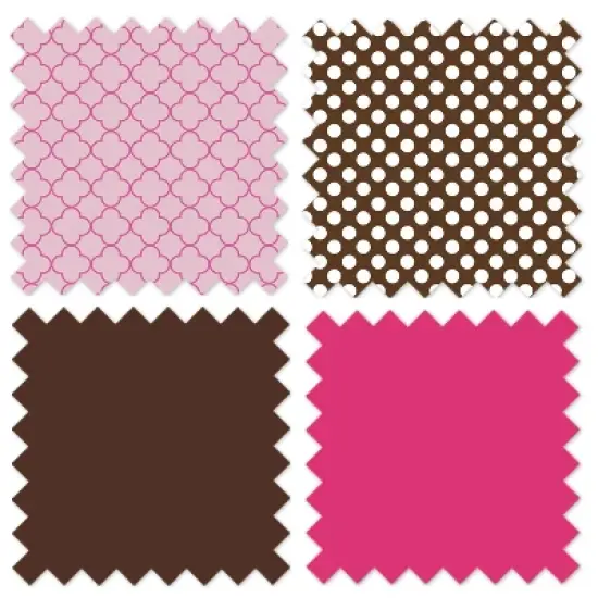 Bacati - Butterflies pink/chocolate Changing Pad Cover image {8}