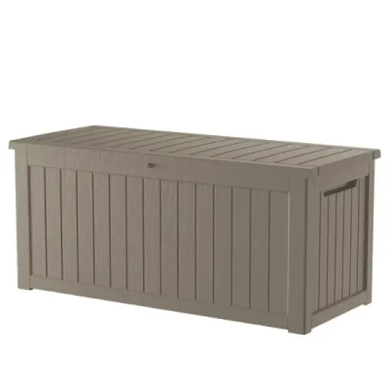 FURNIinspire Deck Boxes, Outdoor Storage Box with Waterproof Function for Gardening Tools, Pool Supplies, Patio Furniture, Brown, 57.87"*32.24"*33.66" image {2}