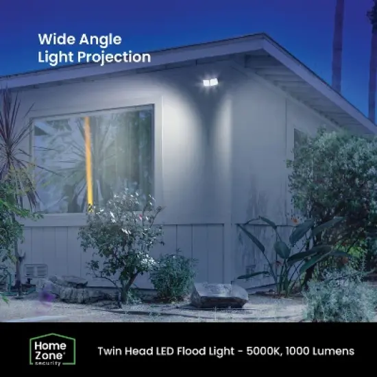 Home Zone Security&reg; 1,000-Lumen Twin-Head Motion-Activated Battery-Operated LED Security Lights, 2 Pack in White image {5}