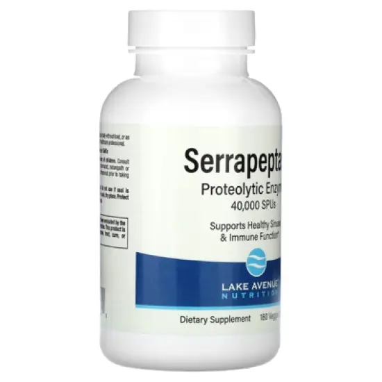 Lake Avenue Nutrition Serrapeptase, Proteolytic Enzyme, 40,000 SPUs, 180 Veggie Capsules image {4}
