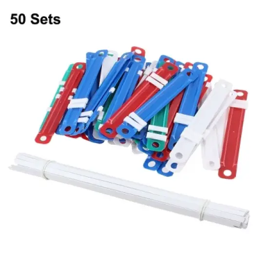 Unique Bargains Office Colorful Plastic Binding Document Paper Fasteners 50 Pcs image {1}