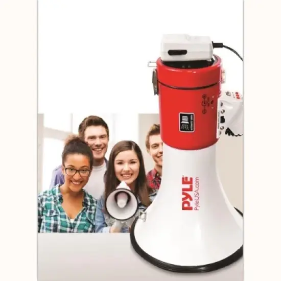 Megaphone with Talk & Siren Modes for Events + USB/MP3 Reader, Aux Input, 50W Power image {5}