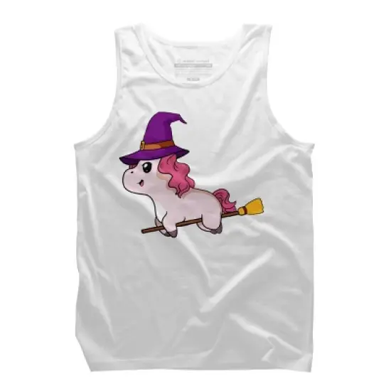 Men's Design By Humans Witch Unicorn Halloween T Shirt By thebeardstudio Tank Top image {7}