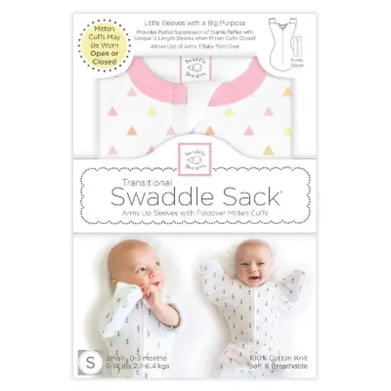 SwaddleDesigns Transitional Swaddle Sack Wearable Blanket - Tiny Triangles image {1}